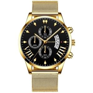 Fine gold colored men's watch with multi function black face n a great m…